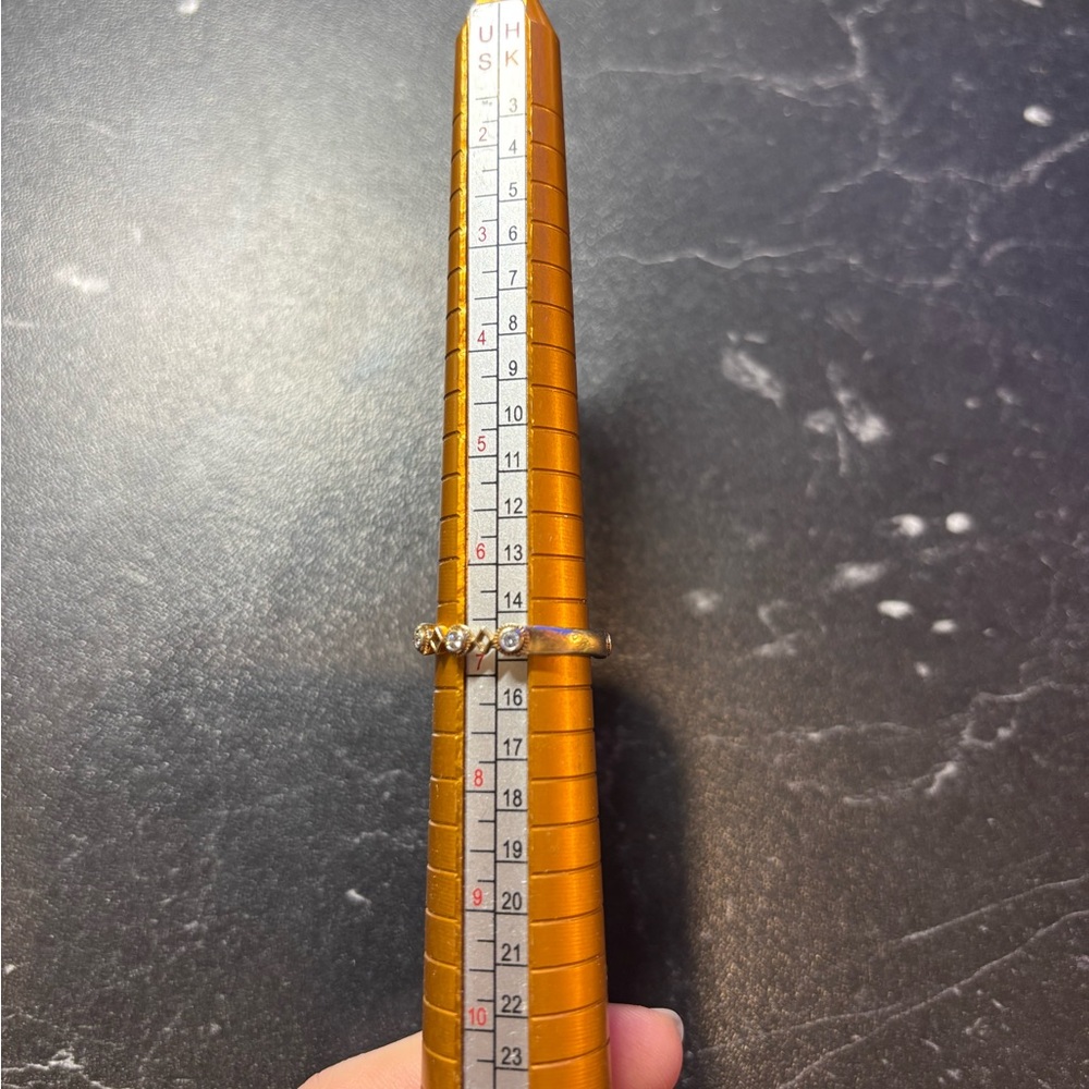 10k Gold Diamond Bezel Set Band - Picture 7 of 9